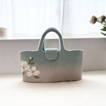 羊毛刺繍フェルトバック/沙羅の庭の画像