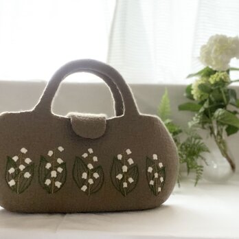 羊毛刺繍フェルトバック/鈴蘭の画像