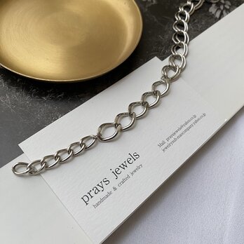 Metal Chain Bracelet:Color/Silver　チャンキーブレスの画像