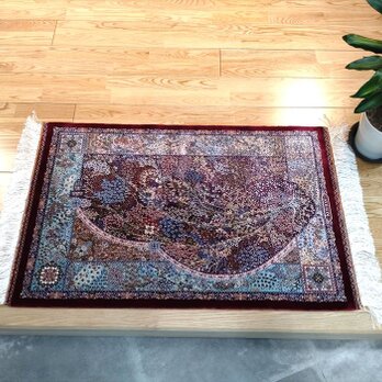 ペルシャ絨毯　ネイアブリシャム　ハイブリッド　玄関マット　90x60cm　PS4027の画像