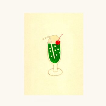ポストカード「④クリームソーダ」3枚～　絵葉書｜紙雑貨｜イラスト