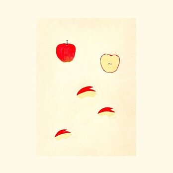 ポストカード「⑰うさぎりんご」3枚～　絵葉書｜紙雑貨｜イラスト