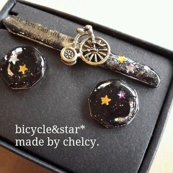 【bicycle&star】ネクタイピン＆カフスセット