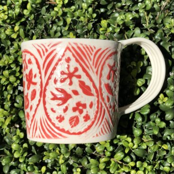 kakiotoshi mug red ー　“気球の旅”の画像