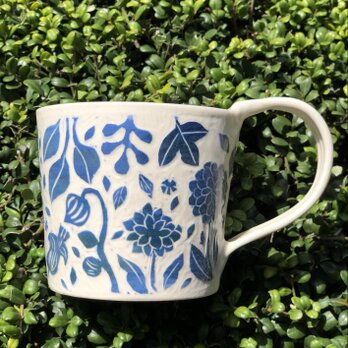 kakiotoshi mug blueー　“碧い庭”の画像