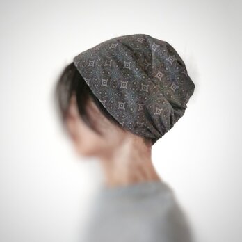 ターバンな帽子　クラシック+チャコール　送料無料の画像