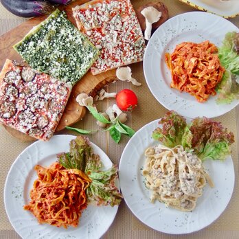 無添加パスタ＆有機野菜の天然酵母ピザセット＜パスタ3食、ピザ3食入＞の画像