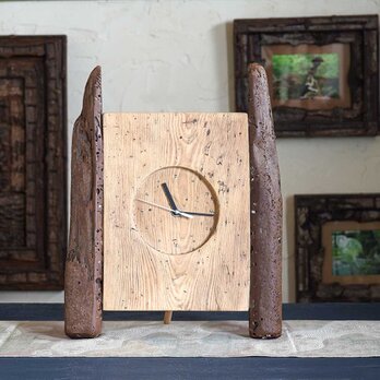 流木の時計　木の時計　置き時計　　２４－１の画像