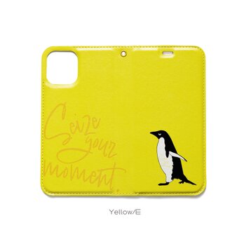 手帳型ケース ファーストペンギン（イエロー） iPhone15Pro〜選択可能 iPhoneケースの画像