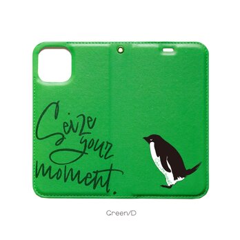 手帳型ケース ファーストペンギン（グリーン） iPhone15Pro〜選択可能 iPhoneケースの画像