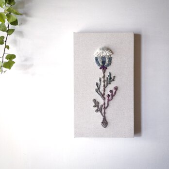 【一点もの】刺繍　ファブリックパネル　『Flower,h.』の画像