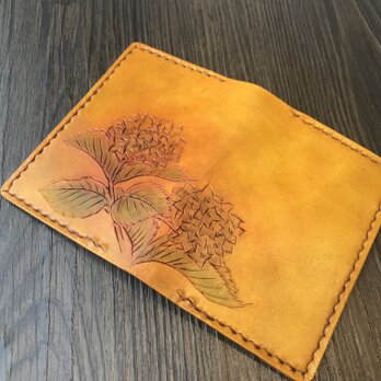 本革 紫陽花 カードケースの画像
