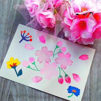 消しゴムはんこ「さくら・桜‣サクラ⑤」3個