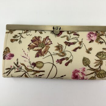 素敵なバラ柄　リバティプリント　ガーデン　長財布　口金　ビニコ