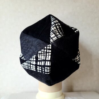 魅せる帽子☆ブラックデニムのグラデーションキャスケット～ブラックの画像
