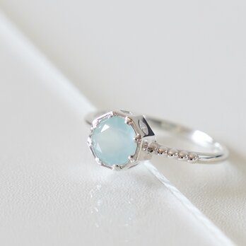 <Herz>Marine Blue Chalcedony RING / SV925 ブルー 夏の画像