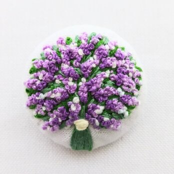 ライラックの花束②刺繍ブローチの画像