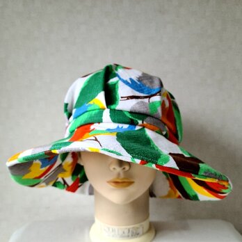 魅せる帽子☆陽気にお出かけ♪ビタミンカラーのキャプリーヌ～トロピカルプリントの画像