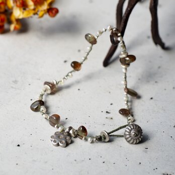 -Andulsite・ Pearl- braid braceletの画像