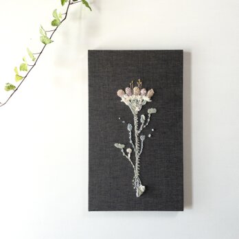 【一点もの】刺繍　ファブリックパネル　『Flower,i.』の画像