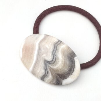 天然石の髪飾り イエローレースアゲート「砂浜」の画像