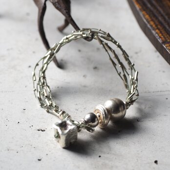 [6line] silver braid braceletの画像