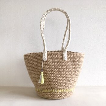 麻ひもバッグ tote ・Lime Yellow・の画像