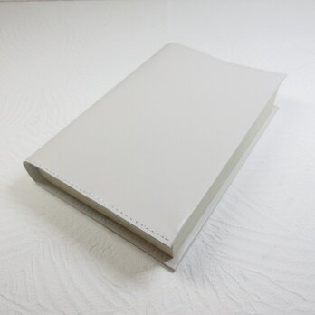 文庫本サイズ《ゴートスキン》ホワイトアッシュ・スムース・一枚革のブックカバー0660の画像