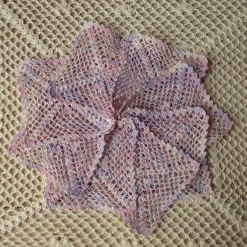 レース編みのコースター 8枚・紫陽花の画像