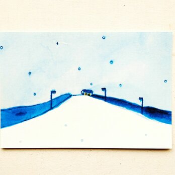 ㊶「雪が降る帰り道」ポストカード　※同柄3枚の画像