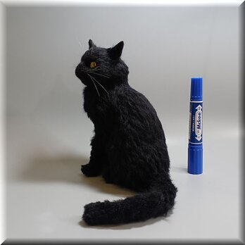 羊毛フェルト　猫　黒猫　ねこ　ネコ　猫フィギュアの画像