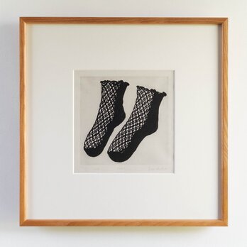 銅版画 "socks"（額装）の画像