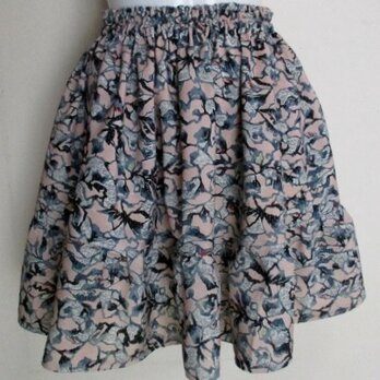７１４０　花柄の着物で作ったミニスカート　＃送料無料の画像