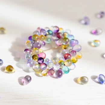 【ブローチ・Sサイズ】カラフルなのに上品 淡い虹色 レインボー 花火