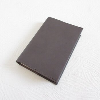 文庫本サイズ《ゴートスキン》一枚革のブックカバー・ナチュラルシュリンク・グレー・0822の画像