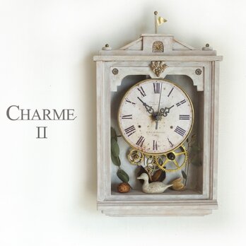 【送料無料】CHARMEⅡ(シャルムⅡ）シャビーシックな掛け時計　アンティーク風　インテリア　レトロ　#002の画像