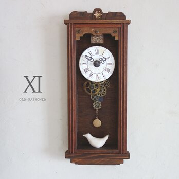 【送料無料】OLD FASHIONED Ⅺ レトロな壁掛け時計　手作り品　#011 アンティーク調 インテリアの画像
