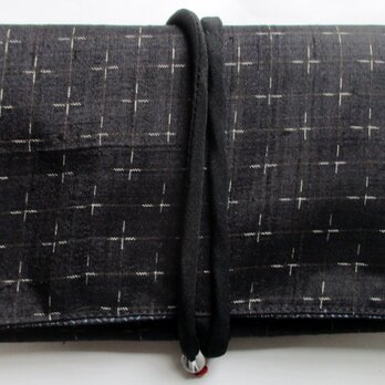 ７１４４　紬の着物で作った和風財布・ポーチ　＃送料無料の画像