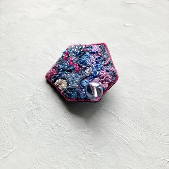 "タカッケイ刺繍ブローチ "〜pink /blue〜の画像