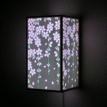 【受注製作】LED壁掛けライト　組子しだれ桜内柱縦長　　 ■□基本送料無料□■の画像
