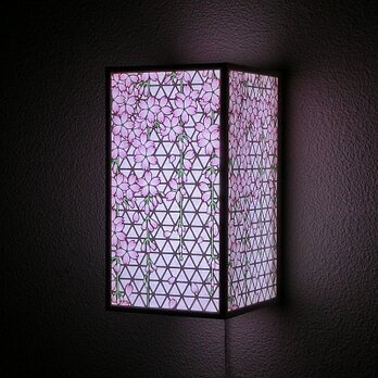 【受注製作】LED壁掛けライト　組子しだれ桜内柱縦長 -白-　　 ■□基本送料無料□■の画像