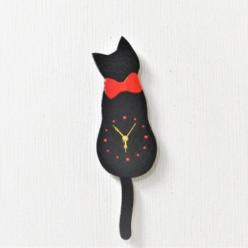 黒ネコの振り子時計の画像