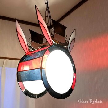 うさぎランプ アリス 送料無料 ウサギ ステンドグラス 照明 ランプ ペンダントの画像