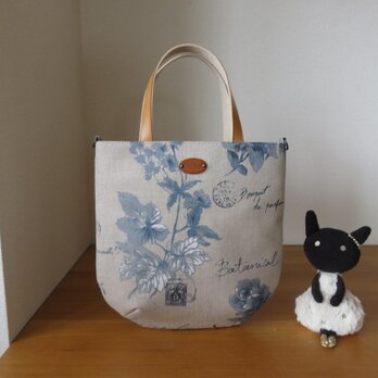 yuwa花柄リネン生地のおさんぽトートバッグ　の画像