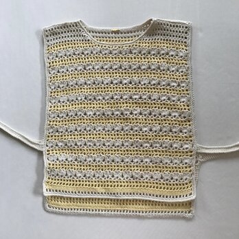 【フリーサイズ】コットン100%糸　かぎ針編みのベスト　編み物の画像