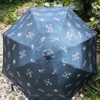 日傘紬（ブルーつばめ井桁絣B）20306の画像