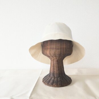 日用品店（布）夏の帽子 ②【リネン／6色選択】 59cm　サイドループ付の画像