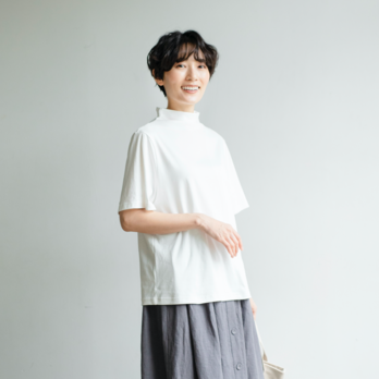 一枚でコーデをワンランクアップ　ボルトネック　Tシャツ　カットソー　230605-1の画像