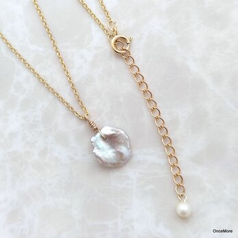 【在庫SALE】花びらケシパールのペンダント（14kgf）Ｂの画像