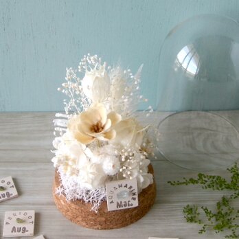 誕生月の天然石 flower dome　-white-の画像